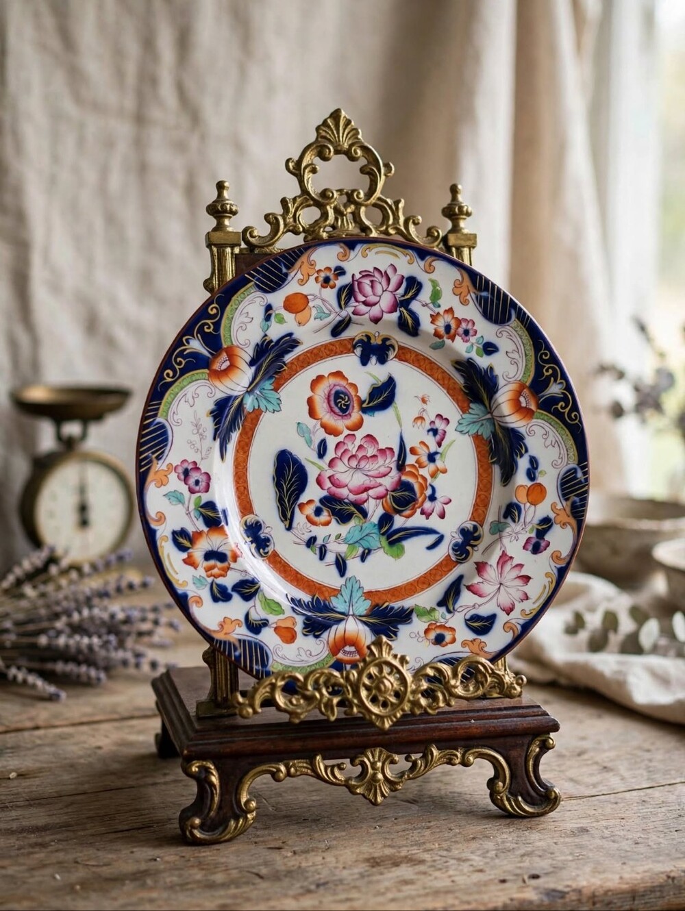 RARE Antique Hicks & Meigh Ironstone Water Lily Plate - Circa 1815